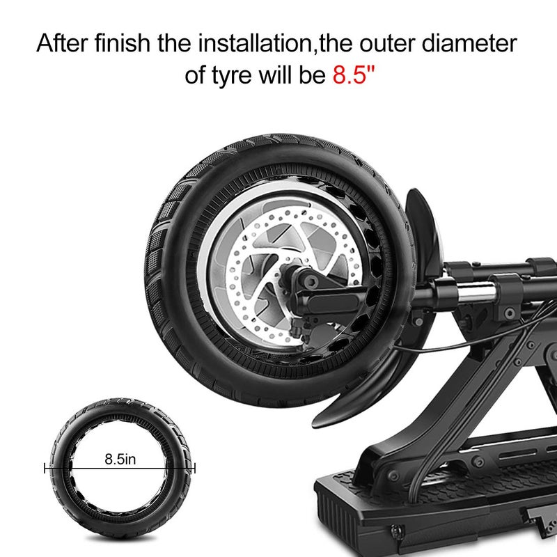 FOXNSK 8.5 Inch Solid Tire Tyre for Mijia M365  Front/Rear Rubber Tire Wheel Replacement for Electric Scooter 8 1/2x2 Anti-Slip (2 PCS) - Image 4